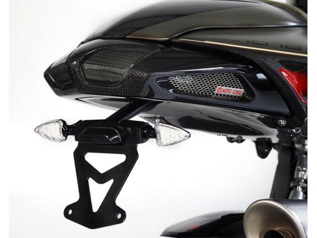 MOTOCORSE LICENSE PLATE COMPLETE KIT WITH LIGHT AND SYENCRO INDICATORS MV AGUSTA BRUTALE 1090 CORSA 2013