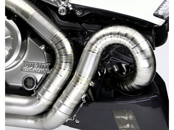 MOTOCORSE 60,5 MM TITANIUM FRONT PIPES KIT "LOBSTER TAIL" TYPE.
