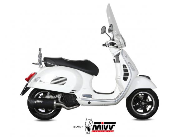 MIVV MOVER COMPLETE EXHAUST BLACK STAINLESS STEEL PIAGGIO VESPA GTS 125 2017-18