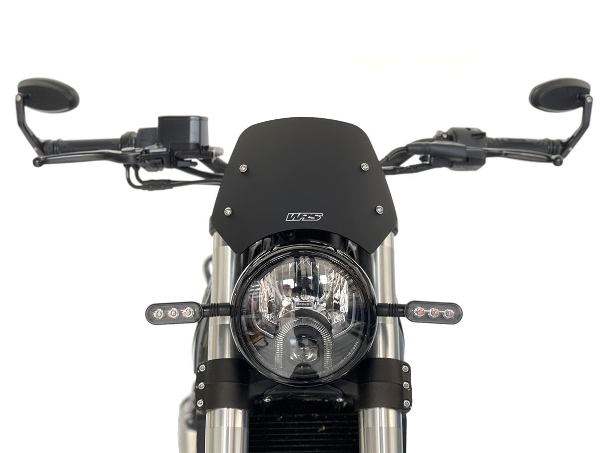 Schwarz RETYLY Motorrad Windschutz Scheiben Windschutz Scheibe Scheinwerfer Verkleidung für Benelli Leoncino 500
