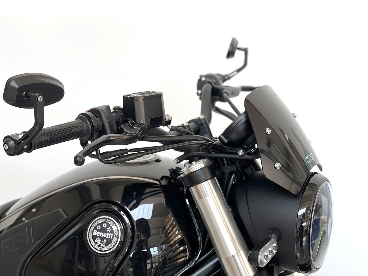 Schwarz RETYLY Motorrad Windschutz Scheiben Windschutz Scheibe Scheinwerfer Verkleidung für Benelli Leoncino 500