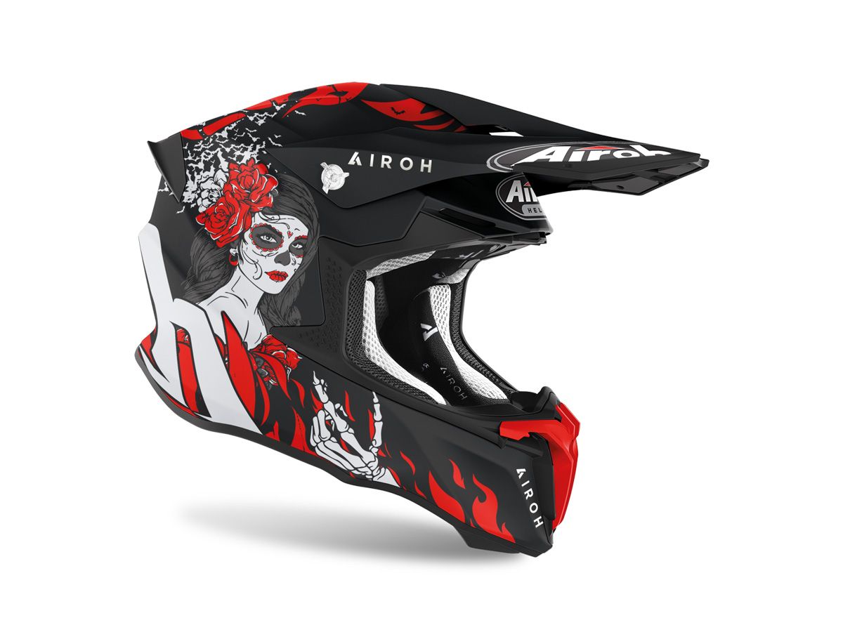 CASCO AIROH OFF ROAD TWIST 2.0 HELL NERO ROSSO OPACO