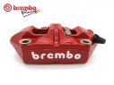 BREMBO RACING RED RIGHT RADIAL BRAKE CALIPER M4 MONOBLOCK 100MM WHITE LOGO