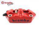BREMBO RACING RED LEFT RADIAL BRAKE CALIPER M4 MONOBLOCK 100MM BLACK LOGO