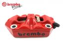 BREMBO RACING RED RIGHT RADIAL BRAKE CALIPER M4 MONOBLOCK 100MM BLACK LOGO