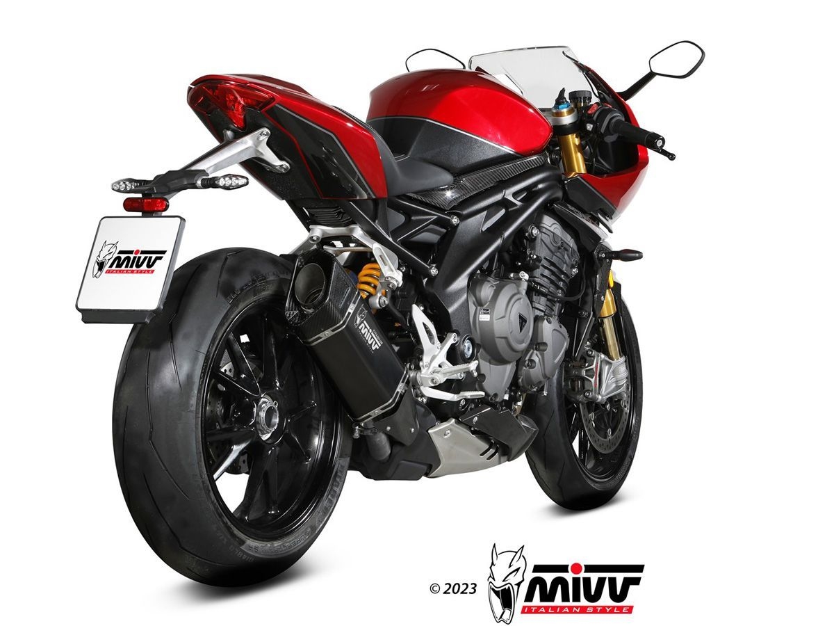 T.025.LR1TB MIVV SR-1 BLACK TITANIUM SILENCER TRIUMPH SPEED TRIPLE 1200 ...