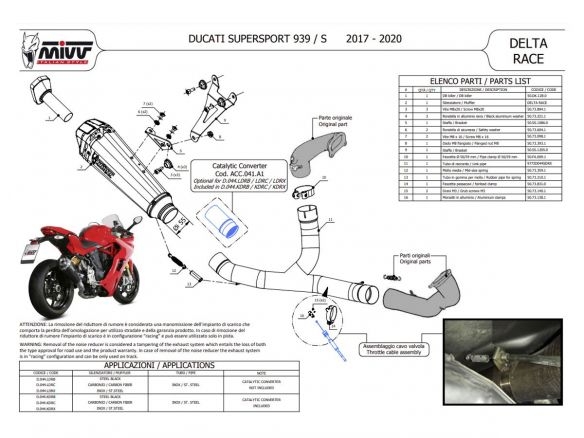 MIVV DELTA RACE CARBON SILENCER DUCATI SUPERSPORT 939/S 2017-2020