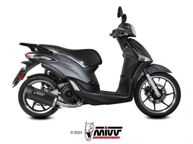 MIVV MOVER COMPLETE EXHAUST BLACK STAINLESS STEEL PIAGGIO LIBERTY 125 2019-2023