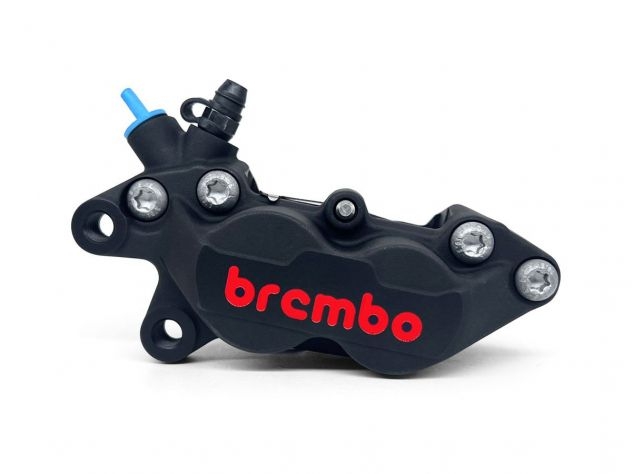 BREMBO RACING FRONT LEFT BRAKE CALIPER BLACK TITANIUM WITH RED LOGO P4-40C