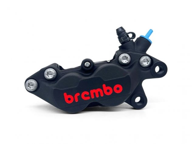 BREMBO RACING FRONT RIGHT BRAKE CALIPER BLACK TITANIUM WITH RED LOGO P4-40C