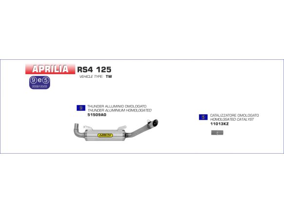 TERMINALE THUNDER ARROW ALLUMINIO APRILIA RS4 125 2011-2016