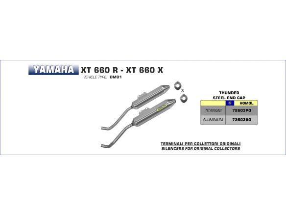 TERMINALI THUNDER ARROW ALLUMINIO YAMAHA XT 660 R / X 2004-2016