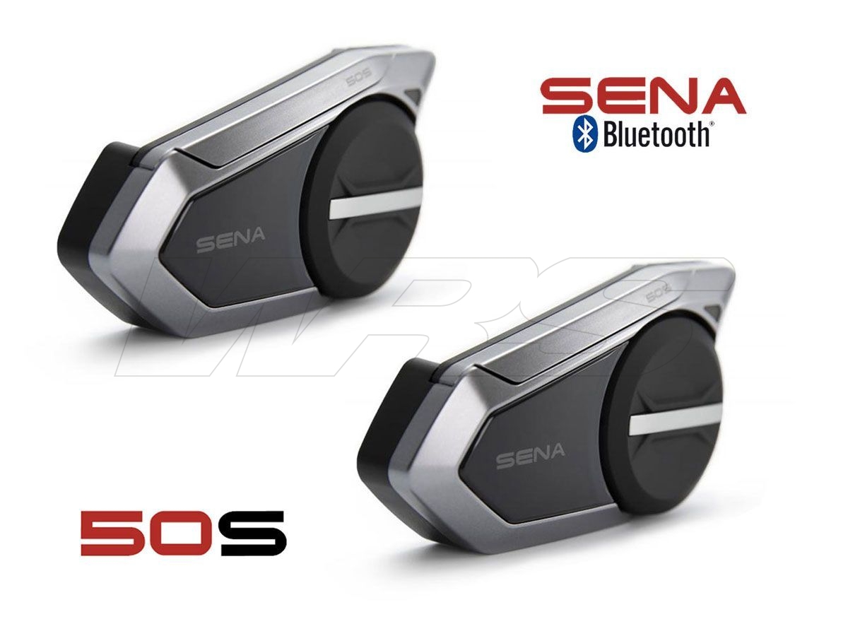 SENA 50S-01 Silver Small Motorcycle Bluetooth Communication System with Mesh Intercom