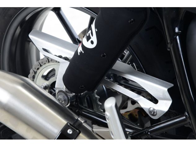 FROSTED ALUMINUM CHAIN GUARD R&G TRIUMPH STREET TWIN 2016-2018