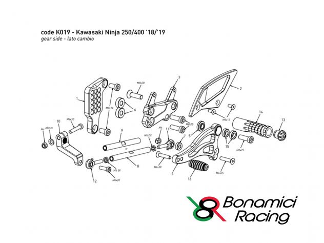 GEAR SELECTOR REPLACEMENT PART FOR BONAMICI SETS K019 GEARBOX SIDE