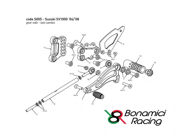 BACK PLATE REPLACEMENT PART FOR BONAMICI SETS S005 GEARBOX SIDE