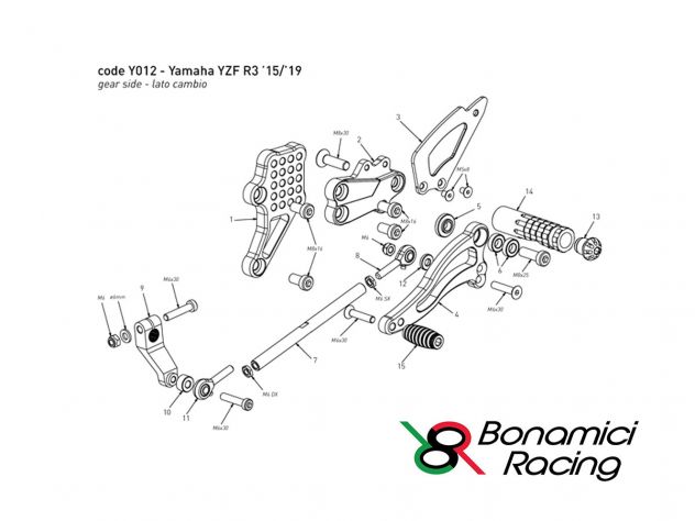 BACK PLATE REPLACEMENT PART FOR BONAMICI SETS Y012 GEARBOX SIDE